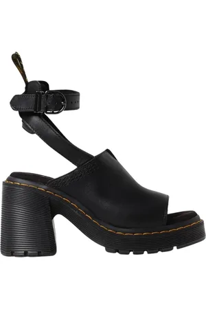 Dr. Martens Femme, Chaussures, Noir, Taille: 39 EU Sandales Noires à Bride Cheville et Talons Compensés