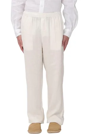 Aspesi Homme, Pantalons, Blanc, Taille: S Pantalon Casual en Lin Blanc