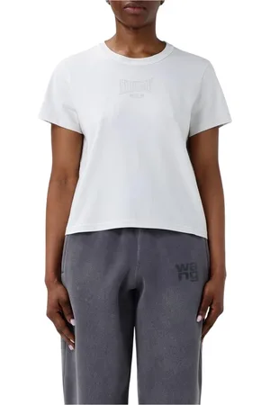 Alexander Wang Femme, Tops, Blanc, Taille: 40 FR T-shirt noir à col rond