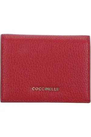 Coccinelle Femme, Accessoires, Rouge, Taille: ONE Size Portefeuille en Cuir Élégant au Design Épuré