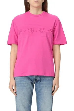 Chiara Ferragni Femme, Tops, Rose, Taille: 42 FR T-shirt brodé Eye en violet