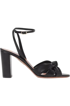 Aquazzura Femme, Chaussures, Noir, Taille: 36 EU Sandales à talon bloc en cuir noir