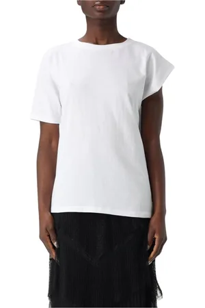 Twin-Set Femme, Tops, Blanc, Taille: 40 FR T-shirt Chic Bleu Coupe Régulière