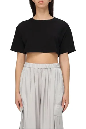 Armani Exchange Femme, Tops, Noir, Taille: 38 FR T-shirt Noir à Manches Courtes