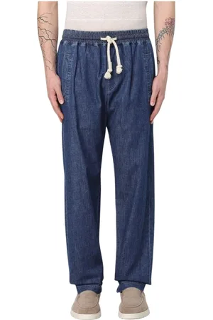 ELEVENTY Homme, Jeans, Bleu, Taille: L Pantalon en Denim Cordon de Serrage Style Confort