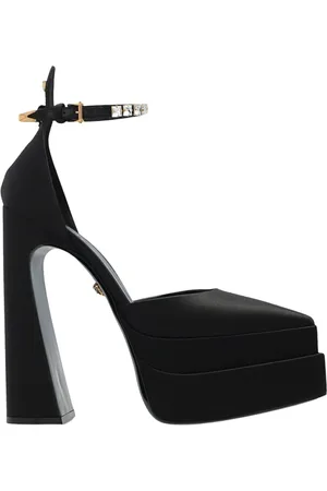 VERSACE Femme, Chaussures, Noir, Taille: 37 1/2 EU High Heel Sandales