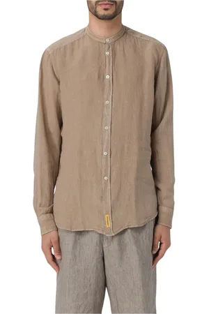 B.D.BAGGIES Homme, Chemises, , Taille: M Chemise en Lin Col Mandarin Élégante