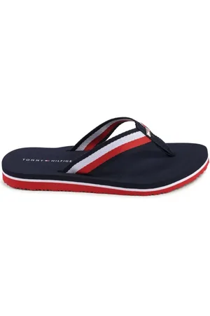 Tommy Hilfiger Femme, Chaussures, Bleu, Taille: 39 EU Tongs Bleues avec Design Détaillé
