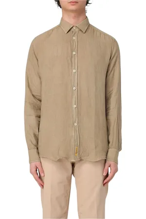 B.D.BAGGIES Homme, Chemises, Brun, Taille: M Chemise Décontractée en Lin Rose