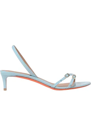 santoni Femme, Chaussures, Bleu, Taille: 37 EU Sandales bleues à talon avec boucle