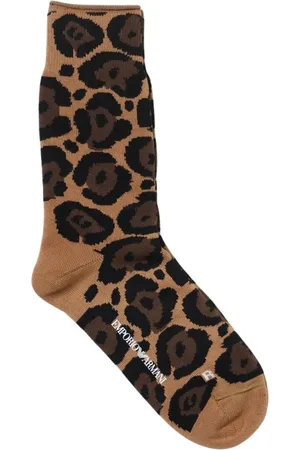 Emporio Armani Homme, Sous-vêtements, Multicolore, Taille: L Leopard Print Crew Socks
