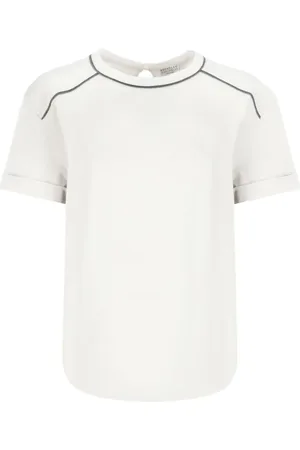 Brunello Cucinelli Femme, Tops, , Taille: 40 FR T-shirt de Designer intemporel pour Femmes