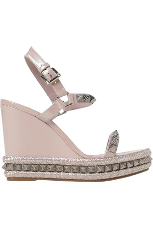 Christian Louboutin Femme, Chaussures, Rose, Taille: 39 EU Sandales Compensées Roses pour Femmes