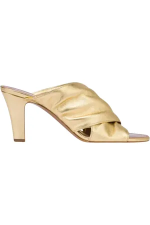 PARIS TEXAS Femme, Chaussures, Jaune, Taille: 40 EU Sandales à Talons en Cuir Doré