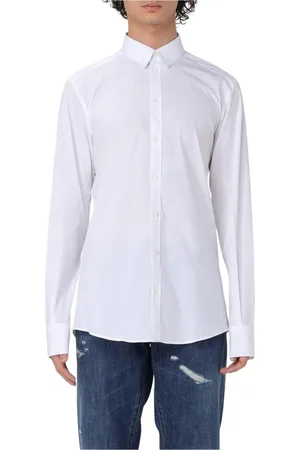 Dolce & Gabbana Homme, Chemises, Blanc, Taille: 5XL Chemise Blanche en Popeline de Coton