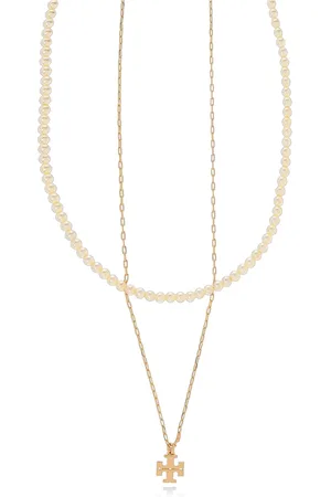 Tory Burch Femme, Accessoires, Jaune, Taille: ONE Size Collier de perles