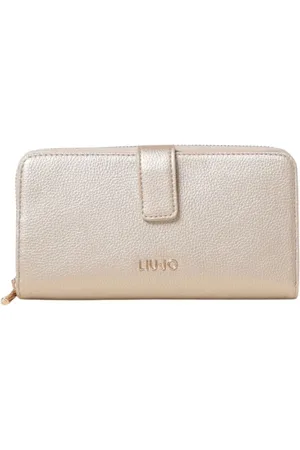 Liu Jo Femme, Accessoires, Jaune, Taille: ONE Size Portefeuille texturé doré avec design élégant