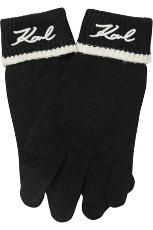Karl Lagerfeld Femme, Accessoires, Noir, Taille: L Gants tricotés avec détail logo