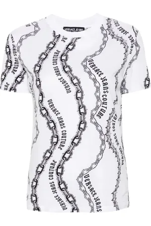 VERSACE Femme, Tops, Blanc, Taille: 40 FR T-shirt Blanc Élégant pour Femmes