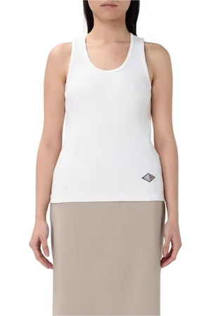 Bottega Veneta Femme, Tops, Blanc, Taille: 40 FR Débardeur Côtelé Blanc