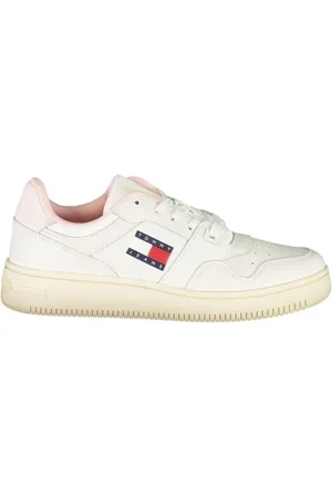 Tommy Hilfiger Femme, Chaussures, Blanc, Taille: 38 EU Baskets en polyester blanc pour femmes