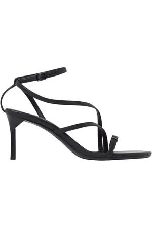 Armani Exchange Femme, Chaussures, Noir, Taille: 39 EU Sandales à Talons Noires Design Élégant