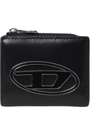 Diesel Femme, Accessoires, Noir, Taille: ONE Size Portefeuille en Cuir Noir à ZipAround