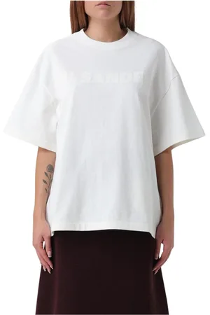 Jil Sander Femme, Tops, Blanc, Taille: 42 FR T-shirt logo minimaliste pour femmes