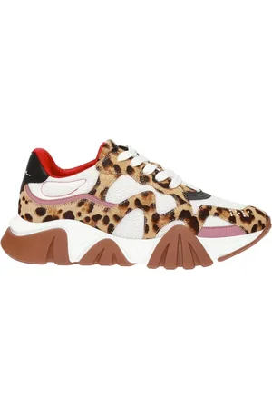 VERSACE Homme, Chaussures, Multicolore, Taille: 41 EU Baskets léopard avec Panneaux en Maille