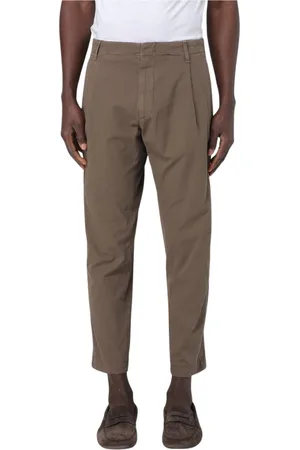 Dondup Homme, Pantalons, Brun, Taille: W28 Pantalon Vert Coupe Décontractée Plissé