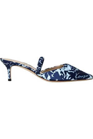 Kenzo Femme, Chaussures, Bleu, Taille: 36 EU Mules à Talon Chaton Bleu Floral