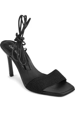 Calvin Klein Femme, Chaussures, Noir, Taille: 37 EU Élégante sandale en coton fabriquée en Italie