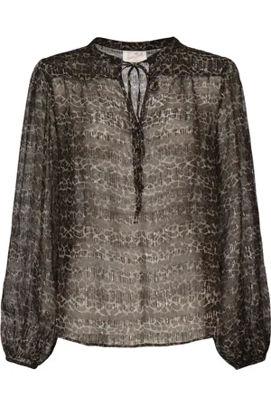 MC2 SAINT BARTH Femme, Blouses et Chemises, Brun, Taille: 38 FR Chemise Marron Col Mandarin en Dentelle