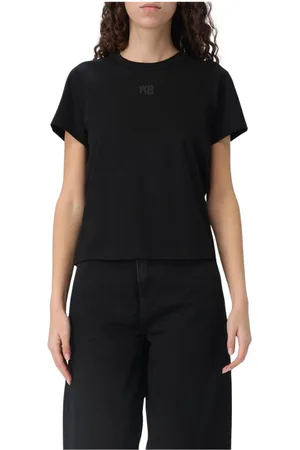 Alexander Wang Femme, Tops, Noir, Taille: 38 FR T-shirt noir à col rond