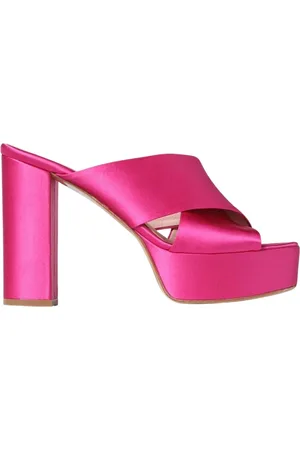 ANNA F. Femme, Chaussures, Rose, Taille: 41 EU Satin CrossStrap Talons Sandales Fuchsia