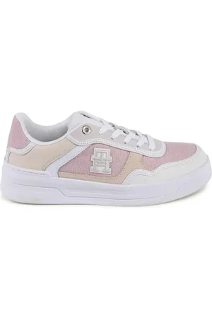 Tommy Hilfiger Femme, Chaussures, Multicolore, Taille: 41 EU Baskets en Cuir Blanc