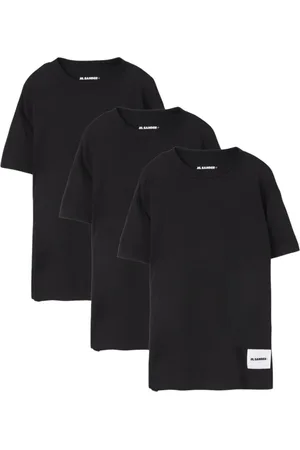 Jil Sander Femme, Tops, Noir, Taille: 38 FR Élégant Tee-shirt Noir Manches Courtes