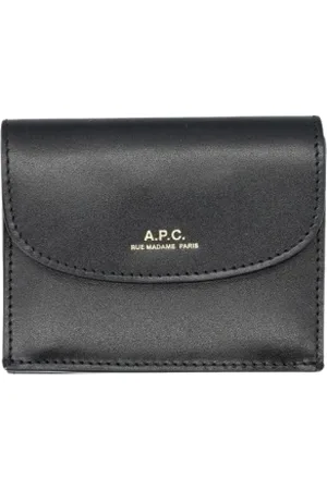 A.P.C. Femme, Accessoires, Noir, Taille: ONE Size Portefeuille en cuir noir pour femmes
