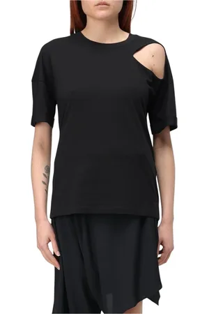 FEDERICA TOSI Femme, Tops, Noir, Taille: 36 FR T-shirt noir à manches courtes