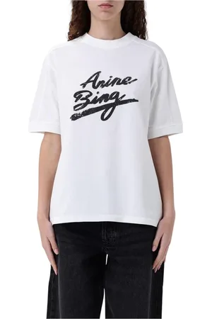 ANINE BING Femme, Tops, Blanc, Taille: 36 FR Tee Script Blanc pour Femmes