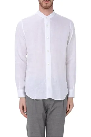 ELEVENTY Homme, Chemises, Blanc, Taille: S Chemise Blanche Col Mandarin Manches Longues