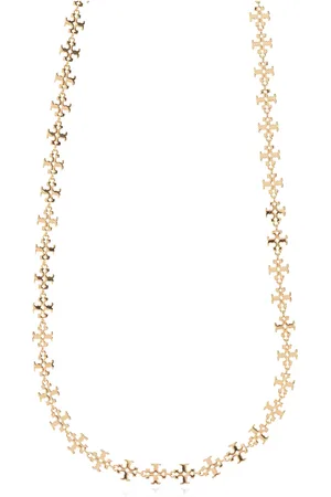 Tory Burch Femme, Accessoires, Jaune, Taille: ONE Size Collier en laiton avec logo