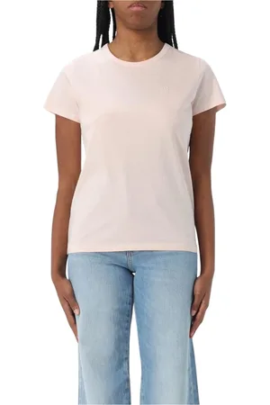 HUGO BOSS Femme, Tops, Rose, Taille: 42 FR T-shirt Rose Col Rond en Coton