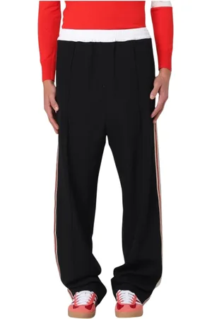 WALES BONNER Homme, Pantalons, Noir, Taille: M Pantalon noir à rayures latérales