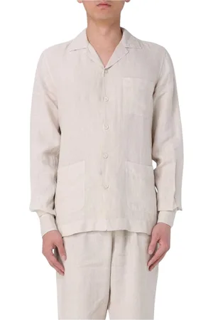 Boglioli Homme, Chemises, , Taille: XL Ensemble Pyjama en Lin Coupe Décontractée