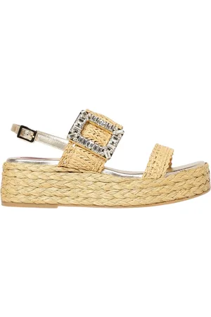 Roger Vivier Femme, Chaussures, , Taille: 35 EU Sandales Compensées en Rafia