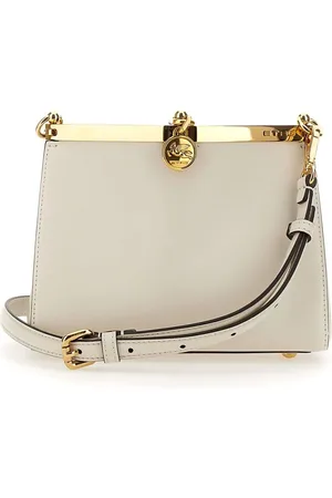 Etro Femme, Sacs, Blanc, Taille: ONE Size Sac à Bandoulière en Cuir de Veau Crème