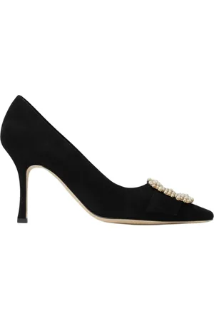 Manolo Blahnik Femme, Chaussures, Noir, Taille: 36 EU Escarpins noirs à talons hauts avec ornements de perles