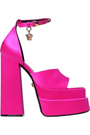 VERSACE Femme, Chaussures, Rose, Taille: 37 EU Talons Hauts Plateforme Medusa Fuchsia