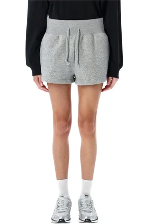 Nike Femme, Shorts, Gris, Taille: 36 FR Shorts en molleton taille haute Gris